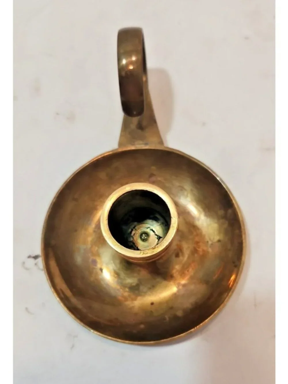Vintage Brass Finger Hold Classic Candle Holder 1.5